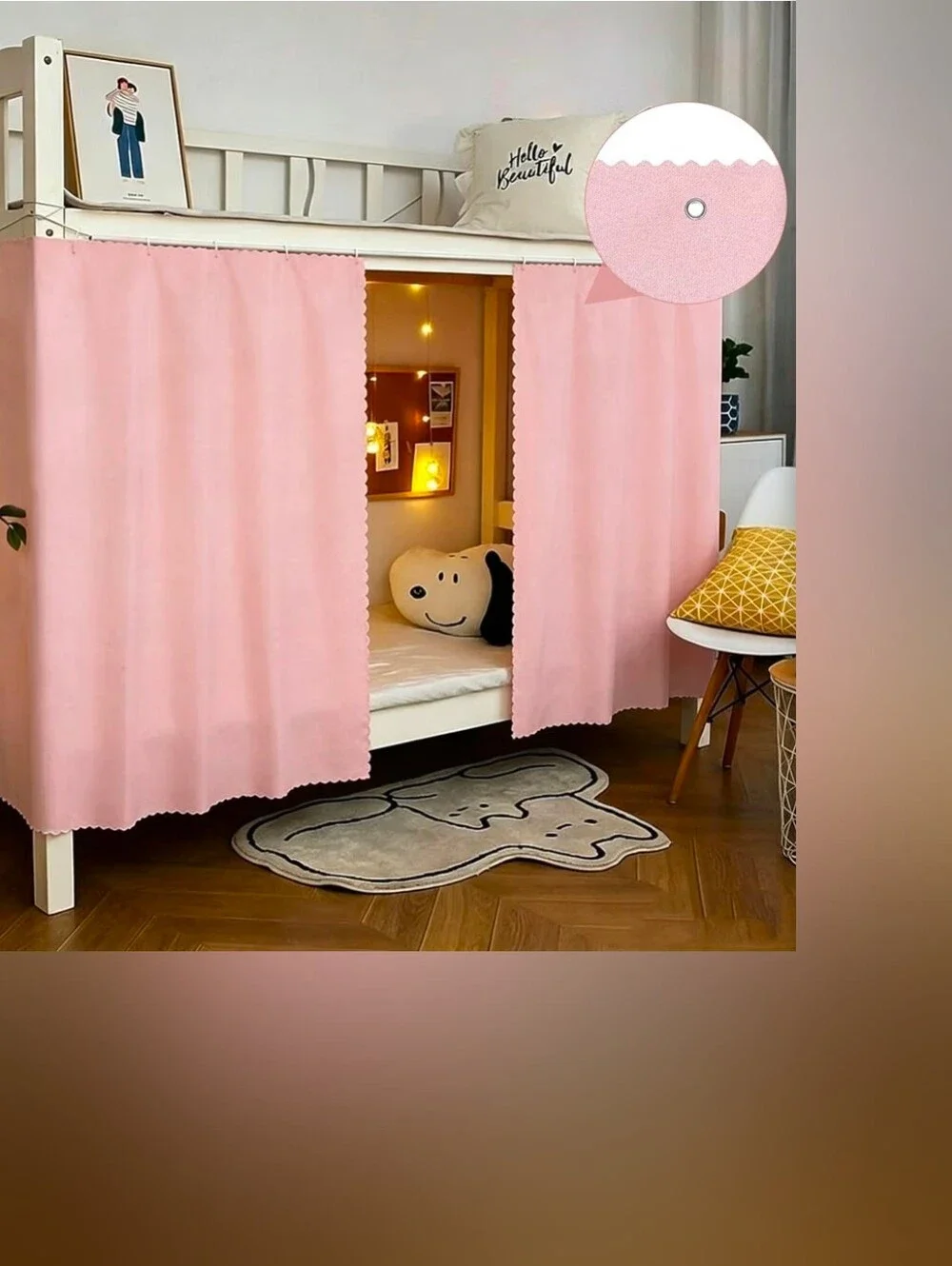 Pink Blackout Bunk Bed Blackout Curtains | 2 Panels | 45“W×78”L | NEW WITH TAGS